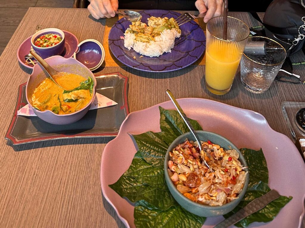 Curry and salad at Nara, Bangkok