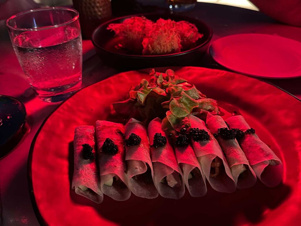 Duck rolls at Yao Bangkok