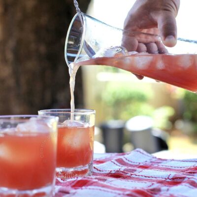 Amaretto, cranberry and orange cocktail