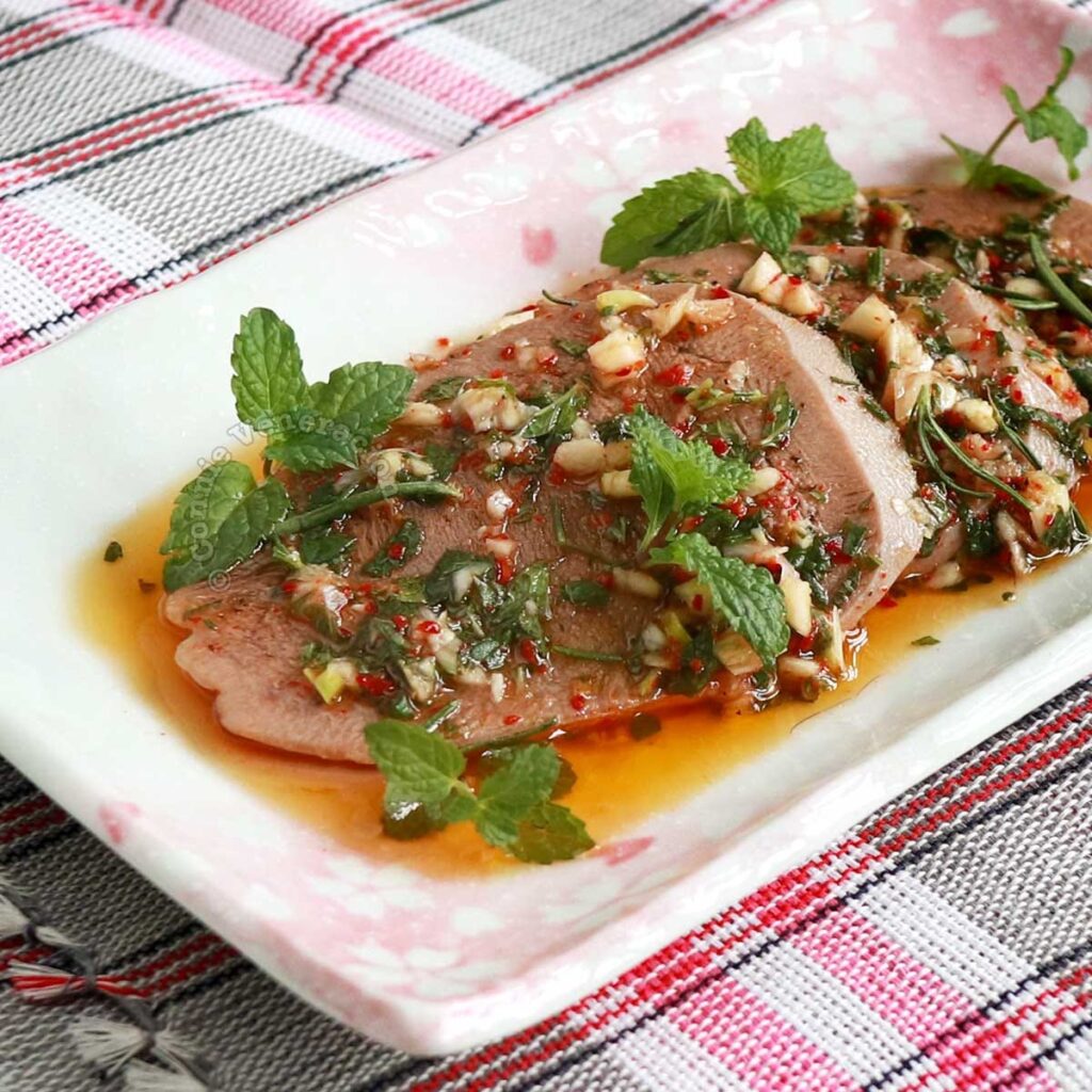 Beef tongue in vinaigrette