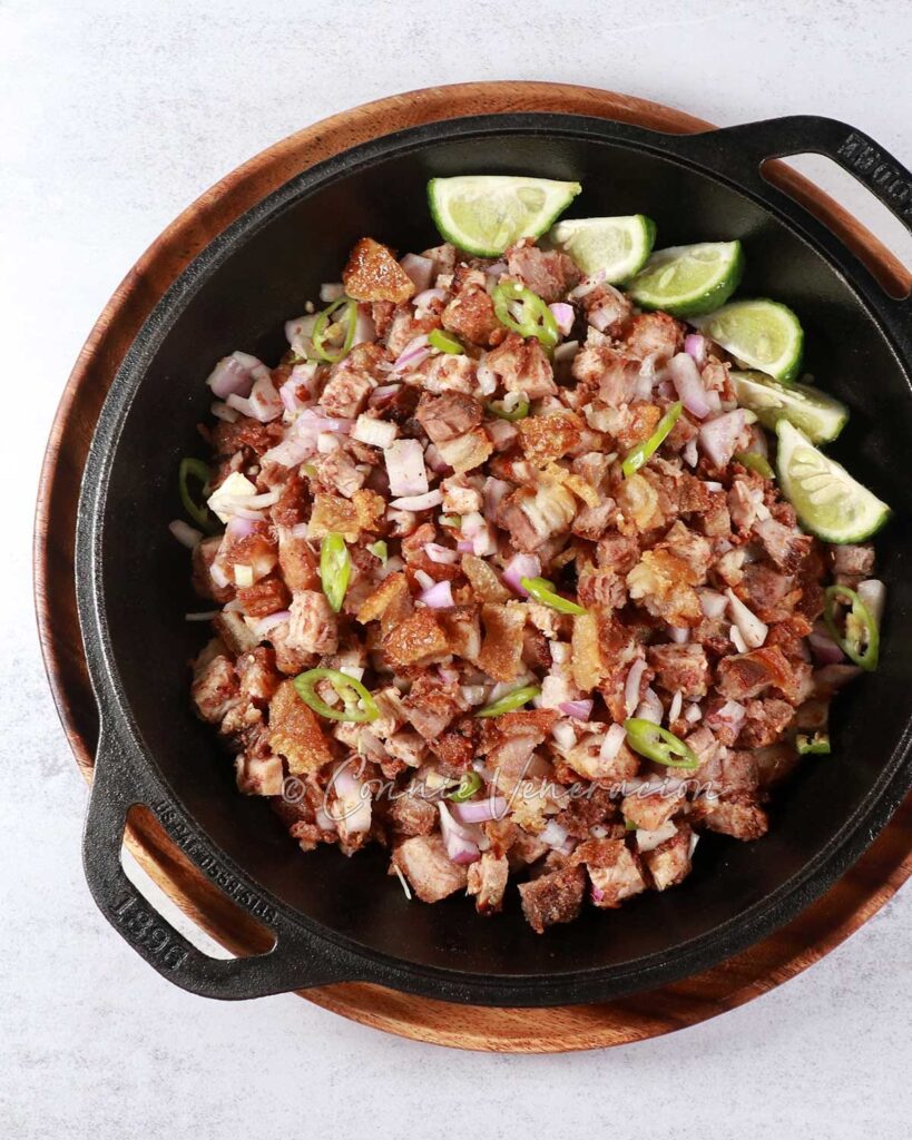 Crispy pork belly sisig