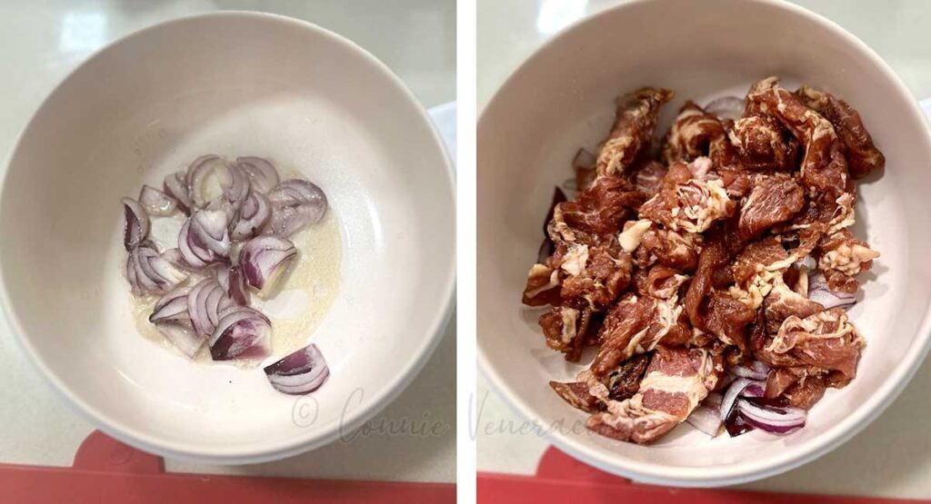 Sauteeing and browning meat in rice cooker