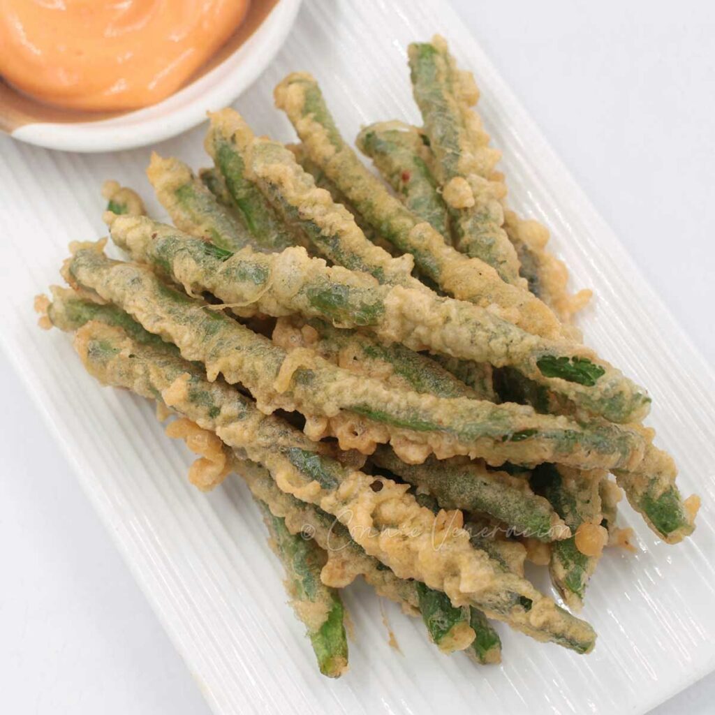 Tempura-style crispy green beans