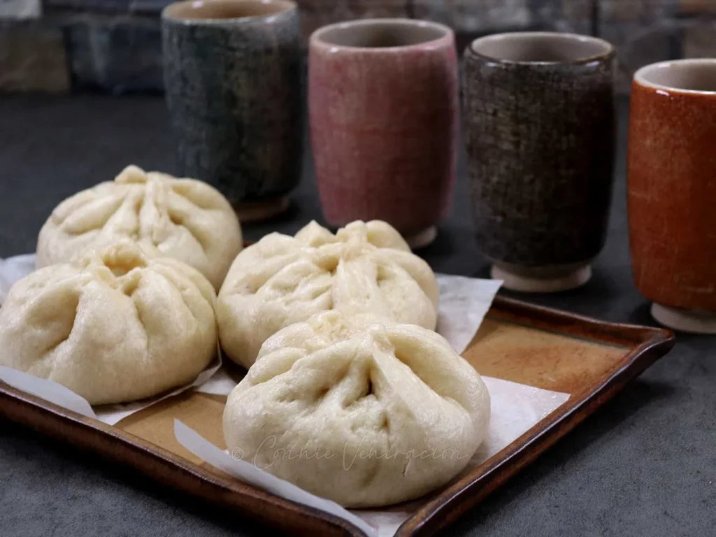 Chinese steamed pork buns (baozi)