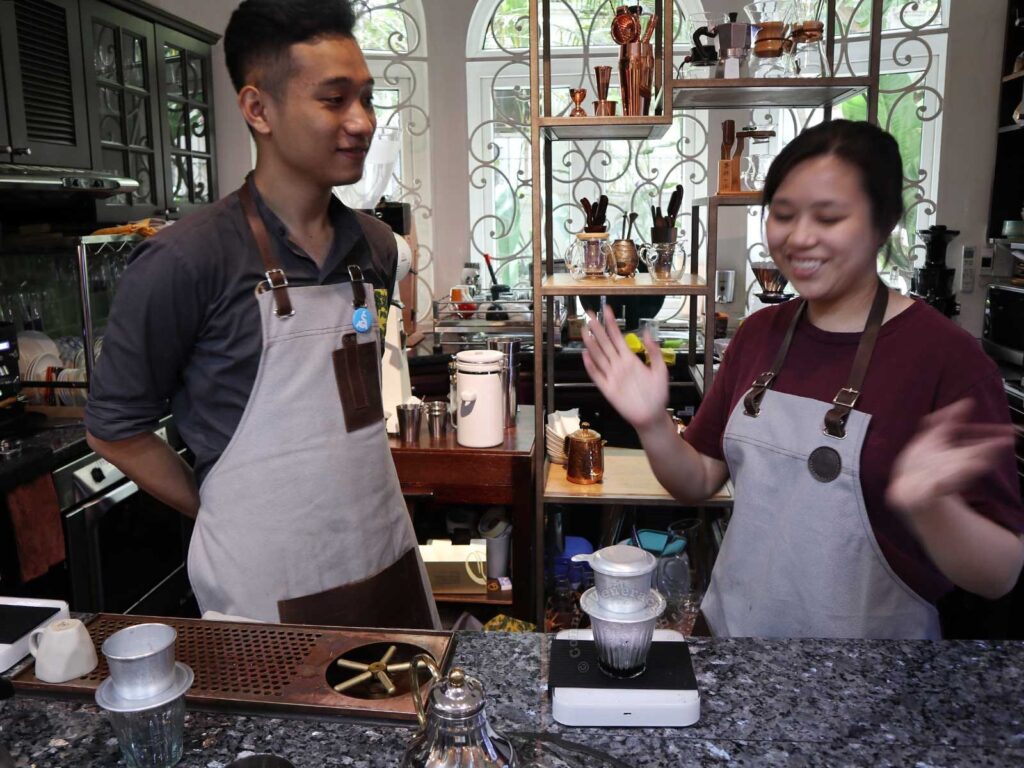 Alex Veneracion at a coffee class at The Yellow Chair in Ho Chi Minh City